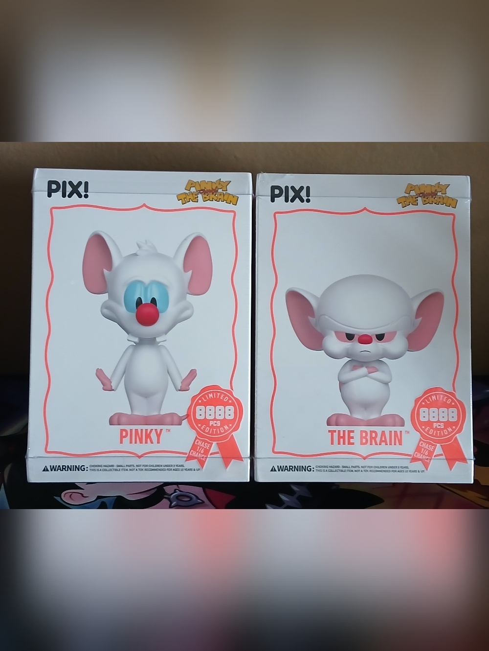 PIX! - Nickelodeon Show "Pinnky & The Brain" Limited Edition Vinyl Figures NIB